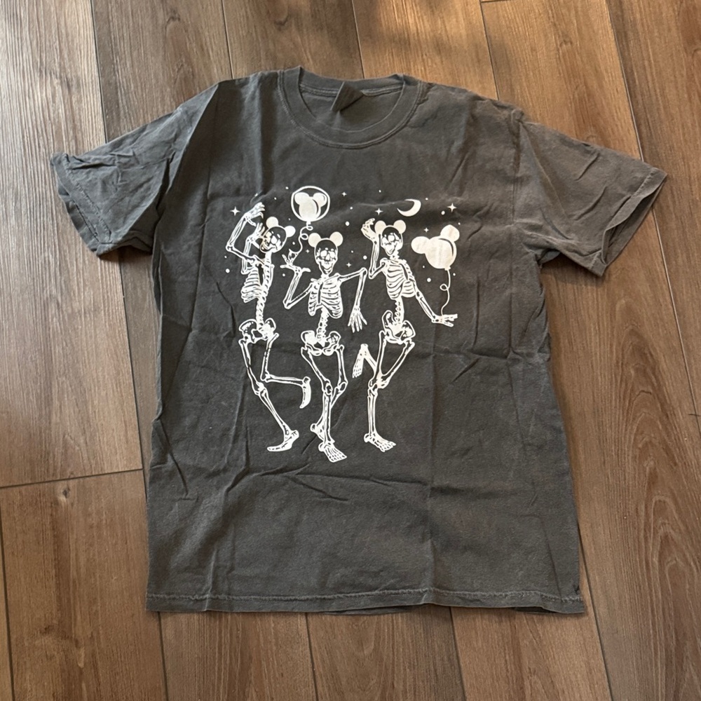 *Disney Gray Skeleton Dance Short Sleeve Tee